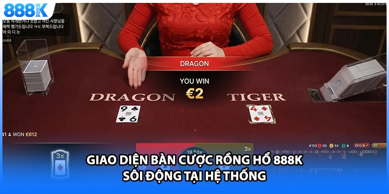 Giao diện bàn cược rồng hổ 888K sôi động tại hệ thống