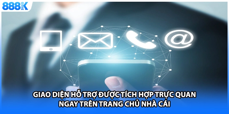 Giao diện hỗ trợ được tích hợp trực quan ngay trên trang chủ nhà cái