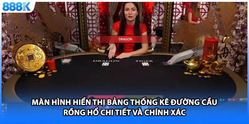 Màn hình hiển thị bảng thống kê đường cầu rồng hổ chi tiết và chính xác