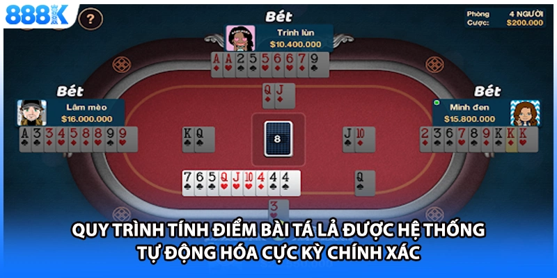 Quy trình tính điểm bài tá lả được hệ thống tự động hóa cực kỳ chính xác
