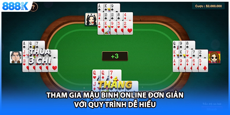 Tham gia Mậu binh online đơn giản với quy trình dễ hiểu
